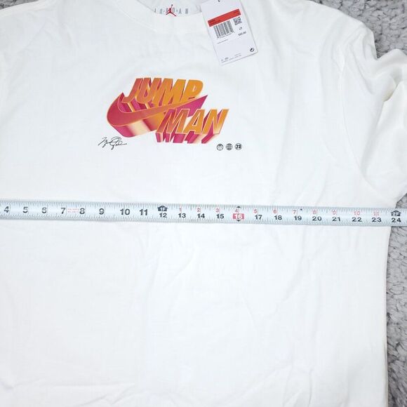 Nike Air Jordan Jumpman Long Sleeve T-Shirt dh8806-100 White Men's Size Large - Picture 7 of 8